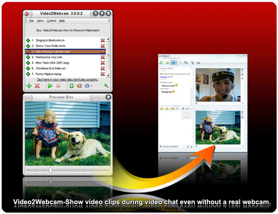 Screenshot of Video2Webcam